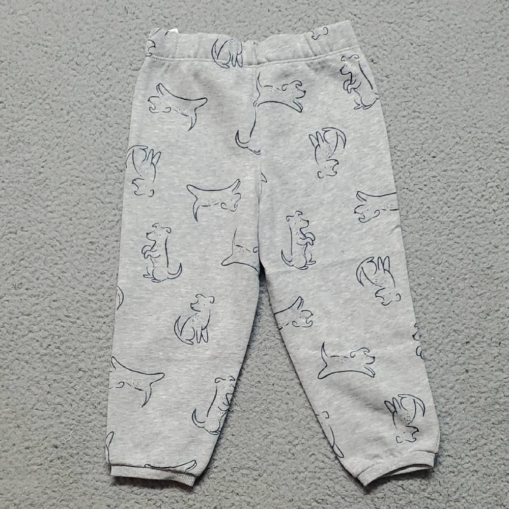 Carter's Gray Jogger Pants with Navy Dog Outline Size 24m - Picture 2 of 9